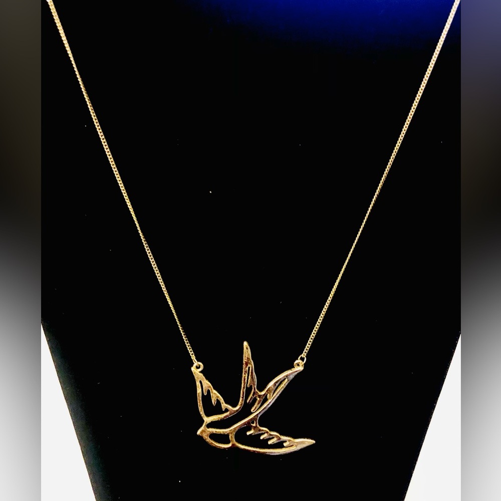 Beautiful Swallow Bird In Flight Necklace
